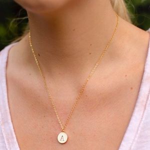 White Gold A Initial Necklace